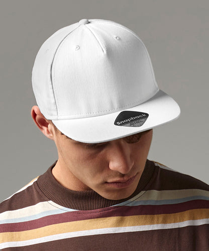 Beechfield 5-panel snapback rapper cap Black