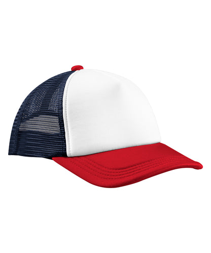 Beechfield Retro 5-panel trucker Navy/Red