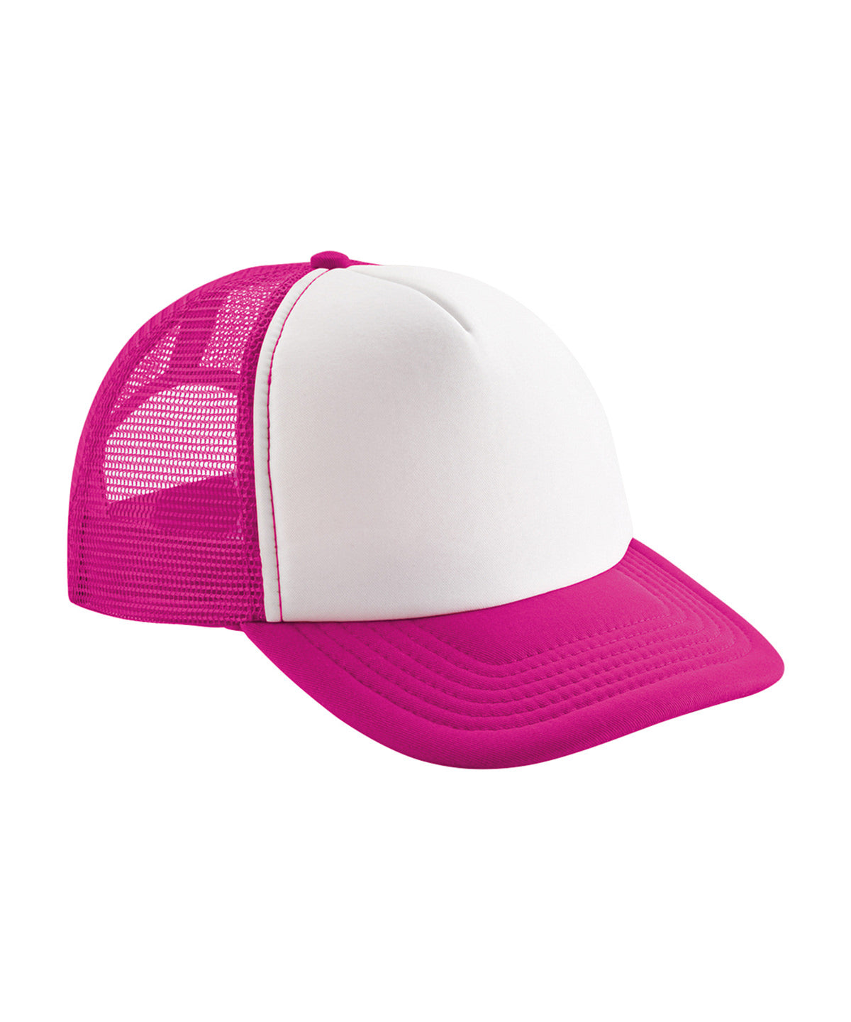 Beechfield Vintage snapback trucker Fuchsia/White