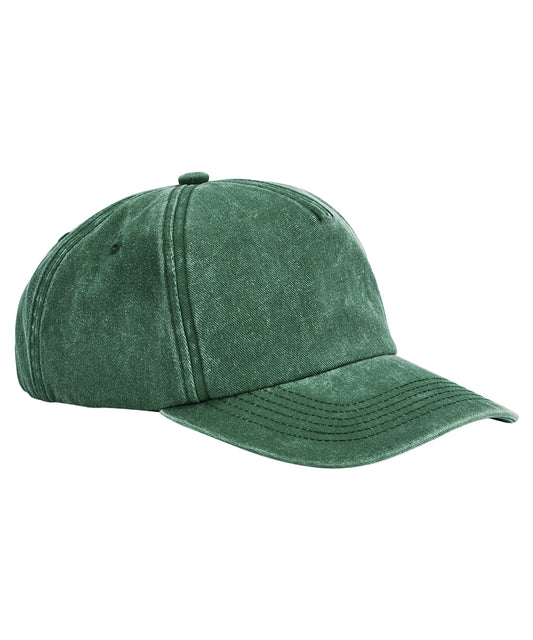 Beechfield Relaxed 5-panel vintage cap Vintage Bottle Green