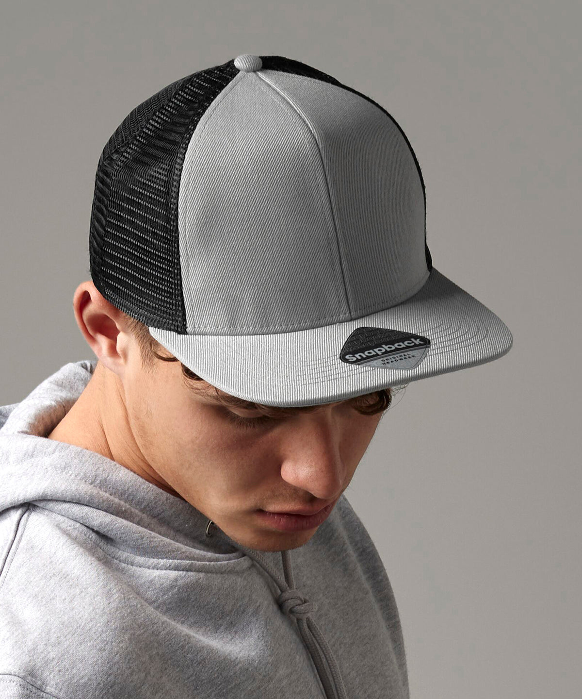 Beechfield Original flat peak 6-panel trucker Black/Black