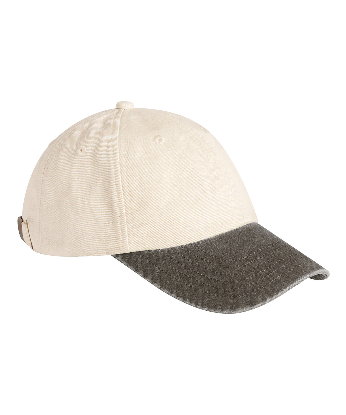Beechfield Contrast peak low-profile vintage cap Natural/Vintage Brown