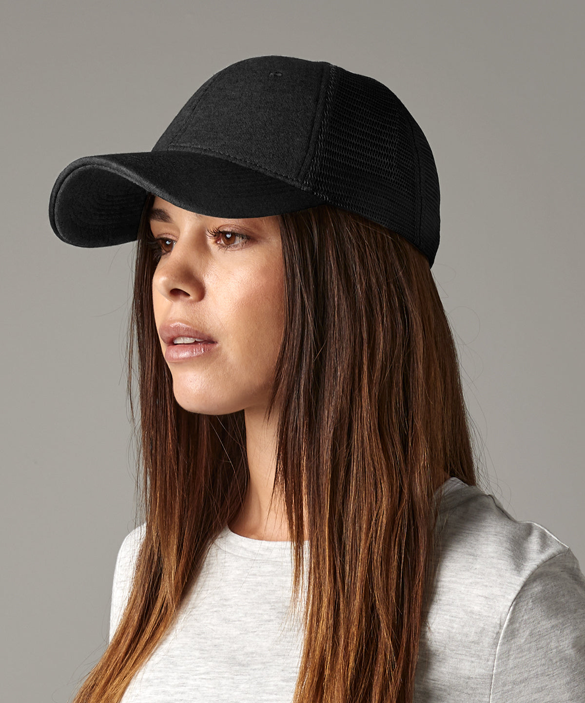 Beechfield Jersey athleisure trucker Black