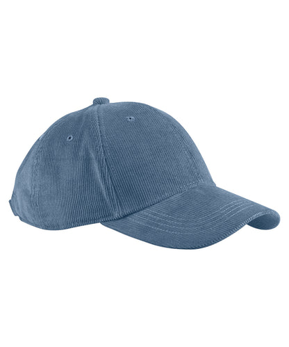 Beechfield EarthAware® organic cord baseball cap Slate Blue