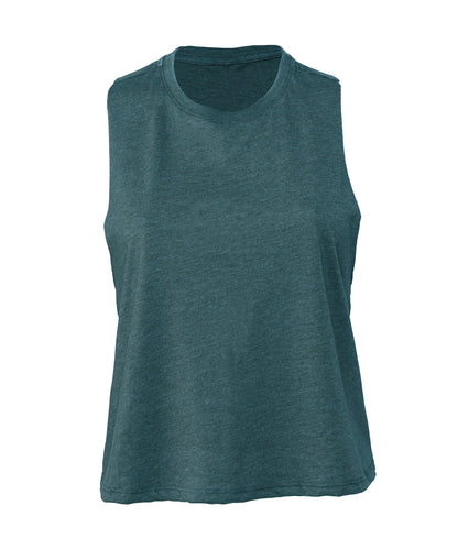 Bella+Canvas Women's racerback cropped tank Heather Deep Teal
