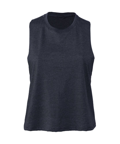 Bella+Canvas Women's racerback cropped tank Heather Navy