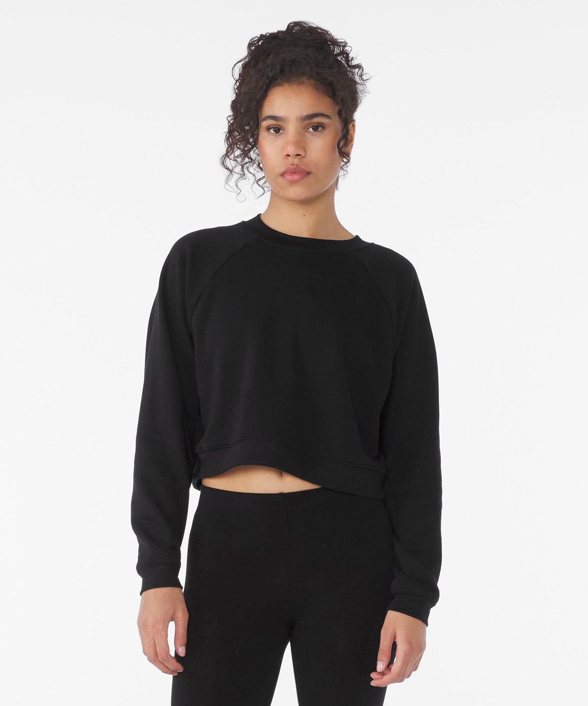 Bella+Canvas Women's raglan pullover fleece Black