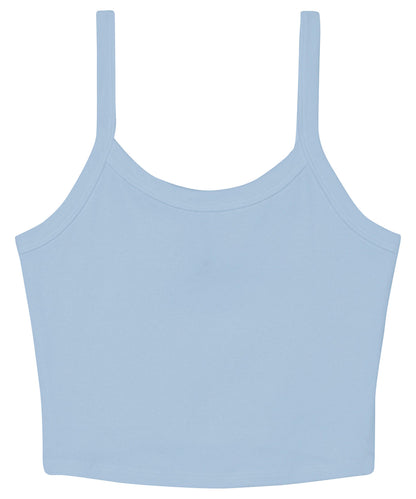 Bella+Canvas Women’s micro rib spaghetti strap tank Solid Baby Blue Blend