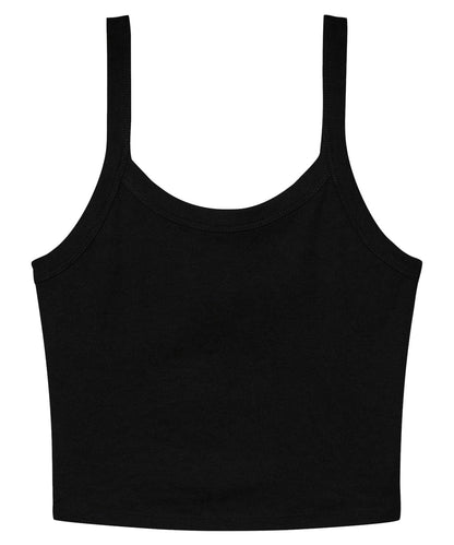 Bella+Canvas Women’s micro rib spaghetti strap tank Solid Black Blend