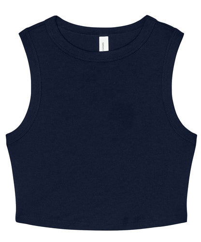Bella+Canvas Women’s micro rib muscle crop tank Solid Navy Blend