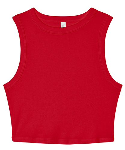 Bella+Canvas Women’s micro rib muscle crop tank Solid Red Blend
