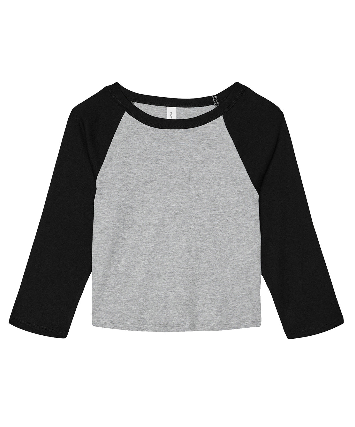 Bella+Canvas Women’s micro rib 3/4 raglan baby t-shirt Athletic Heather/Black