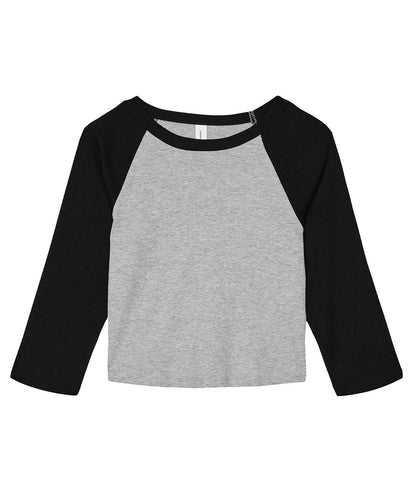 Bella+Canvas Women’s micro rib 3/4 raglan baby t-shirt Athletic Heather/Black
