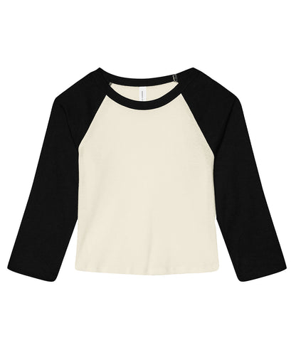 Bella+Canvas Women’s micro rib 3/4 raglan baby t-shirt Natural/Black