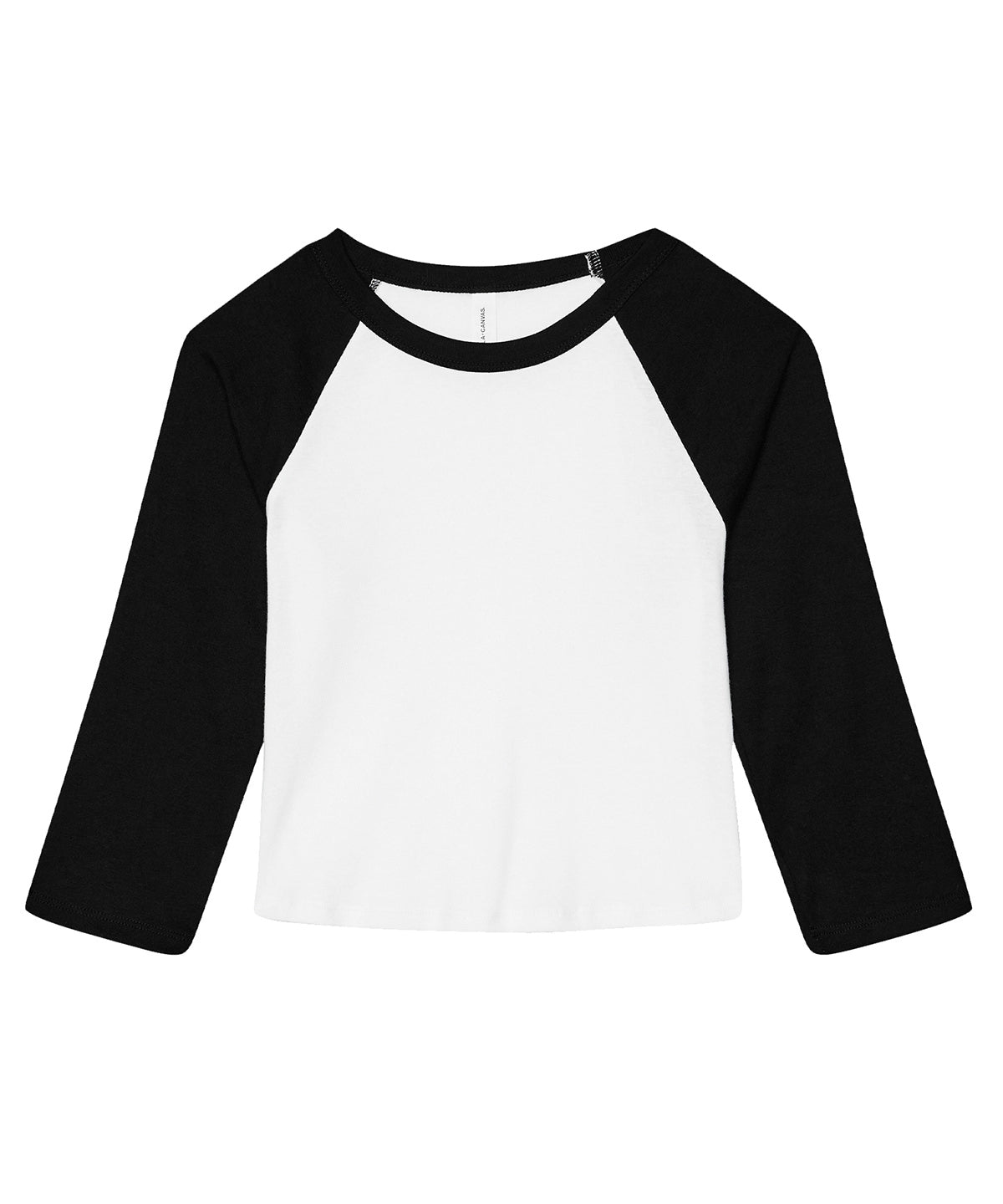 Bella+Canvas Women’s micro rib 3/4 raglan baby t-shirt White/Black