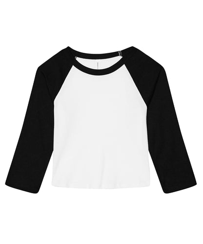 Bella+Canvas Women’s micro rib 3/4 raglan baby t-shirt White/Black