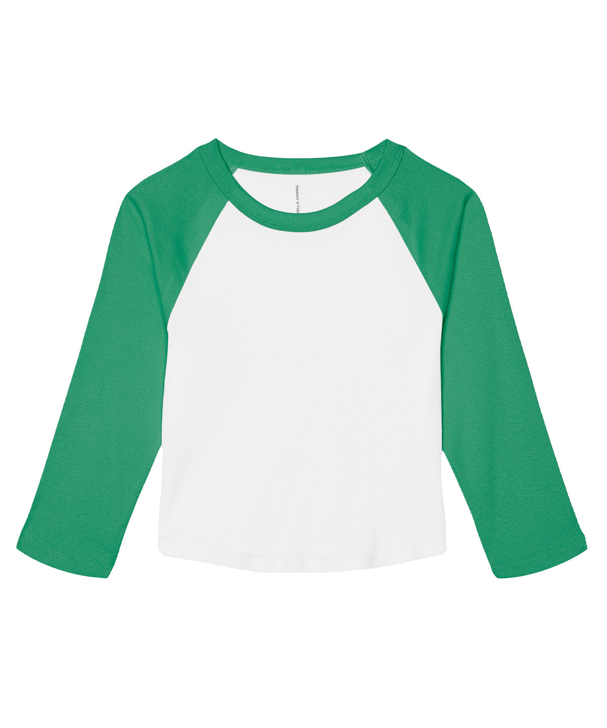 Bella+Canvas Women’s micro rib 3/4 raglan baby t-shirt White/Kelly