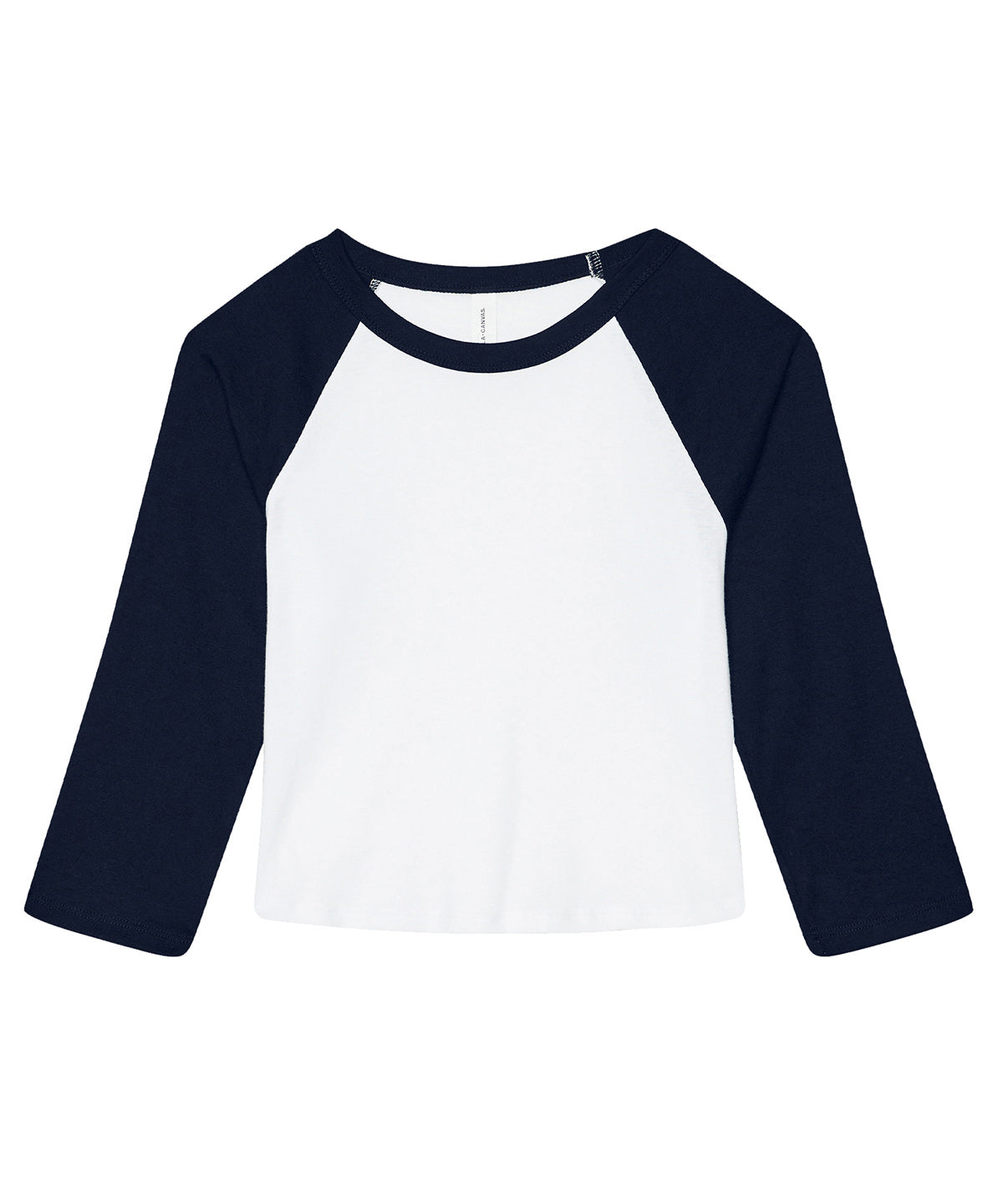 Bella+Canvas Women’s micro rib 3/4 raglan baby t-shirt White/Navy
