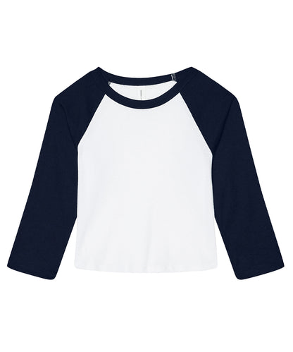 Bella+Canvas Women’s micro rib 3/4 raglan baby t-shirt White/Navy