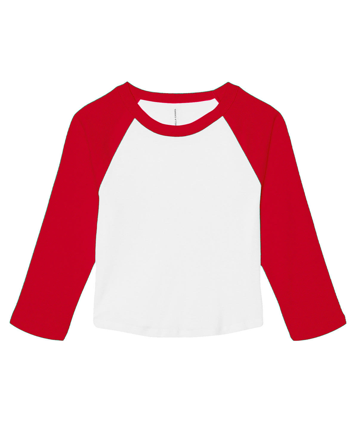 Bella+Canvas Women’s micro rib 3/4 raglan baby t-shirt White/Red