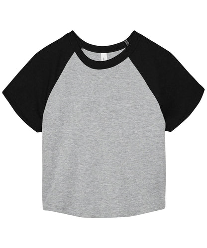 Bella+Canvas Women’s micro rib raglan baby t-shirt Athletic Heather/Black
