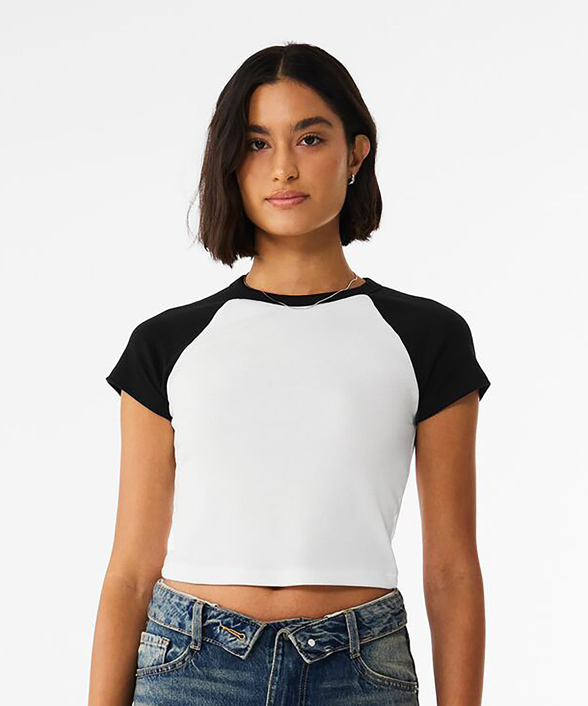 Bella+Canvas Women’s micro rib raglan baby t-shirt Athletic Heather/Black
