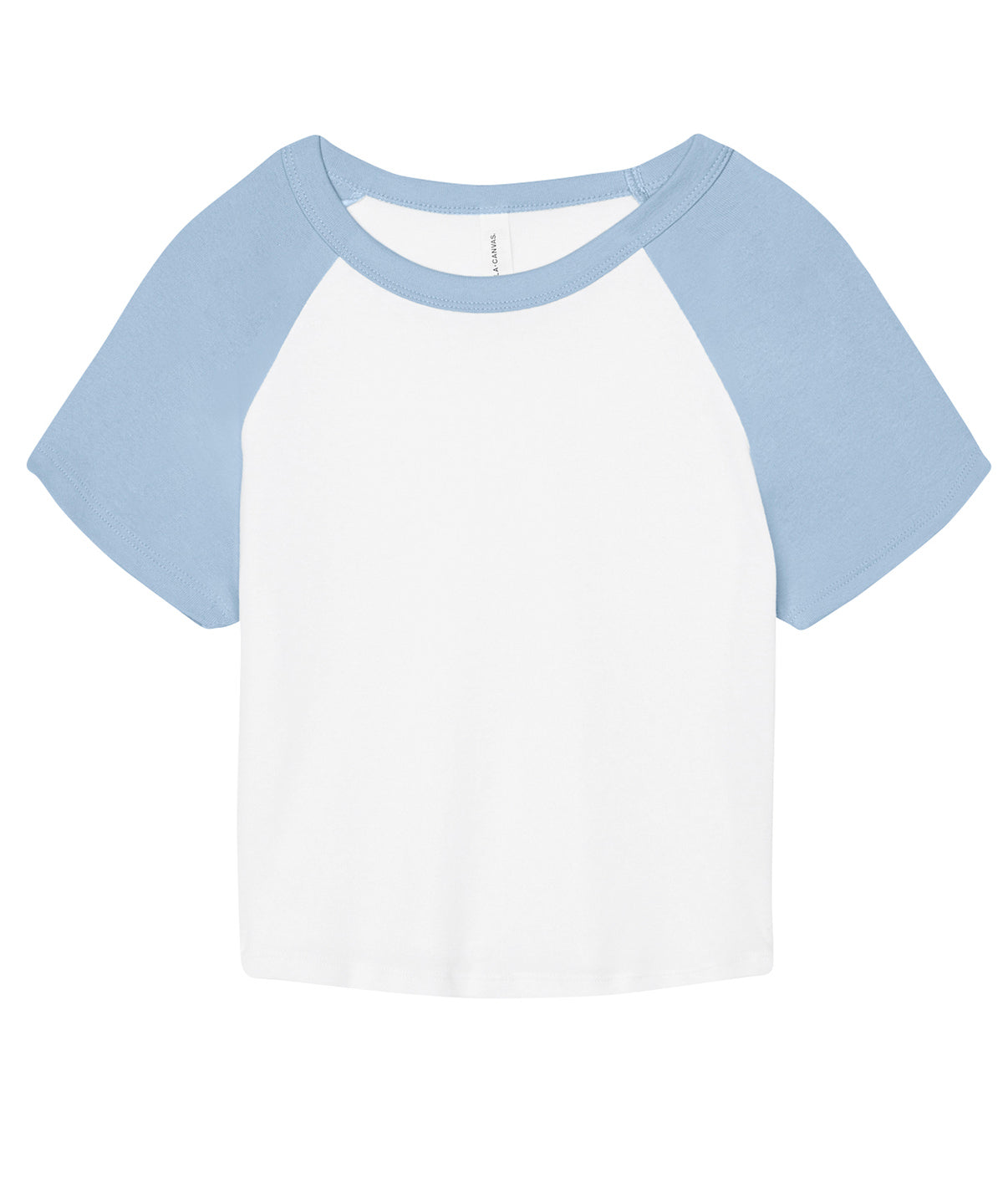 Bella+Canvas Women’s micro rib raglan baby t-shirt White/Baby Blue