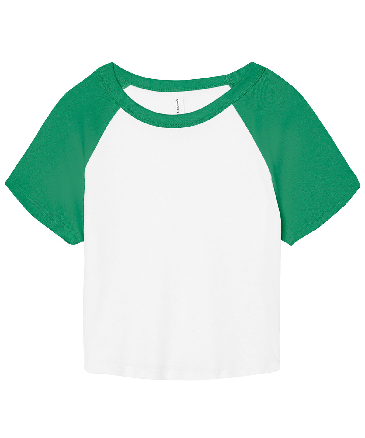 Bella+Canvas Women’s micro rib raglan baby t-shirt White/Kelly