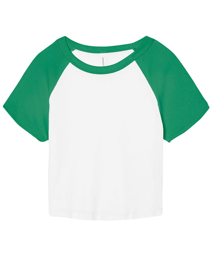Bella+Canvas Women’s micro rib raglan baby t-shirt White/Kelly