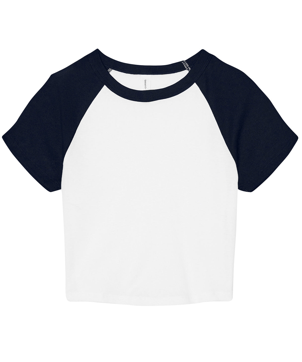 Bella+Canvas Women’s micro rib raglan baby t-shirt White/Navy