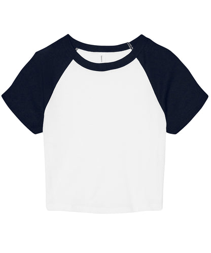 Bella+Canvas Women’s micro rib raglan baby t-shirt White/Navy