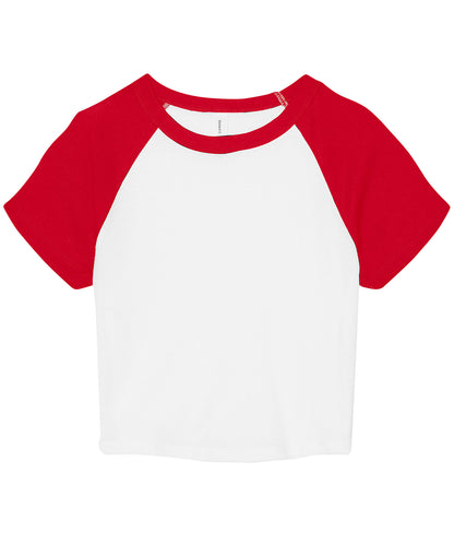 Bella+Canvas Women’s micro rib raglan baby t-shirt White/Red