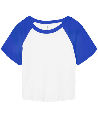 Bella+Canvas Women’s micro rib raglan baby t-shirt White/True Royal