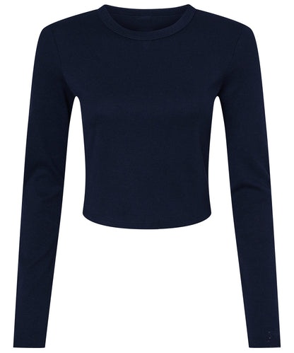Bella+Canvas Women’s micro rib long sleeve baby t-shirt Solid Navy Blend