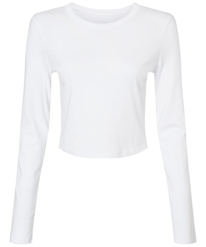 Bella+Canvas Women’s micro rib long sleeve baby t-shirt Solid White Blend