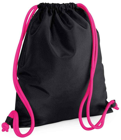 BagBase Icon Gymsac in Black/Fuchsia
