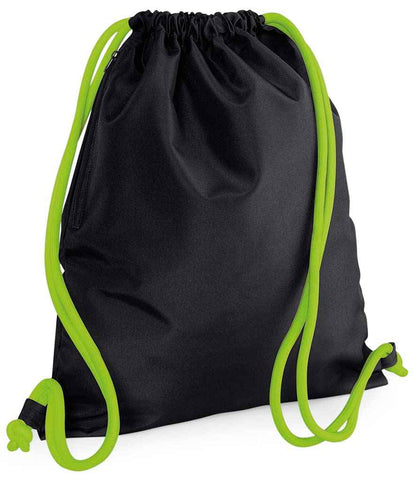 BagBase Icon Gymsac in Black/Lime Green