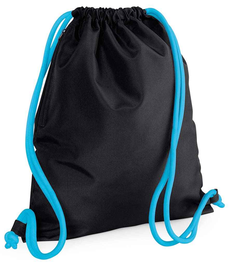 BagBase Icon Gymsac in Black/Surf Blue