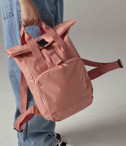 BagBase Recycled Mini Twin Handle Roll-Top Backpack - model image