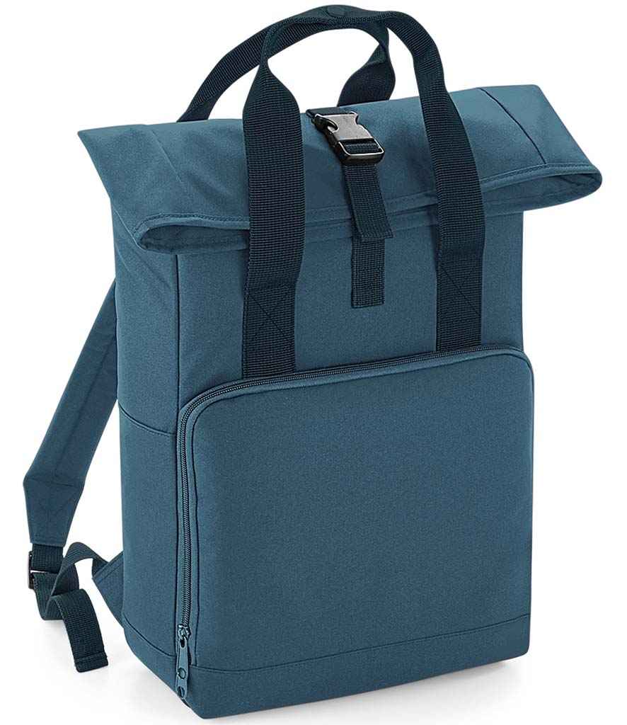BagBase Recycled Twin Handle Roll-Top Backpack in Airforce Blue