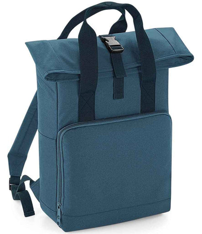 BagBase Recycled Twin Handle Roll-Top Backpack in Airforce Blue