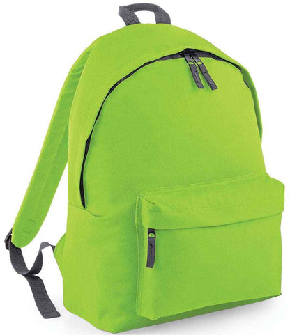 BagBase Kids Fashion Backpack in Lime Green/Graphite Grey