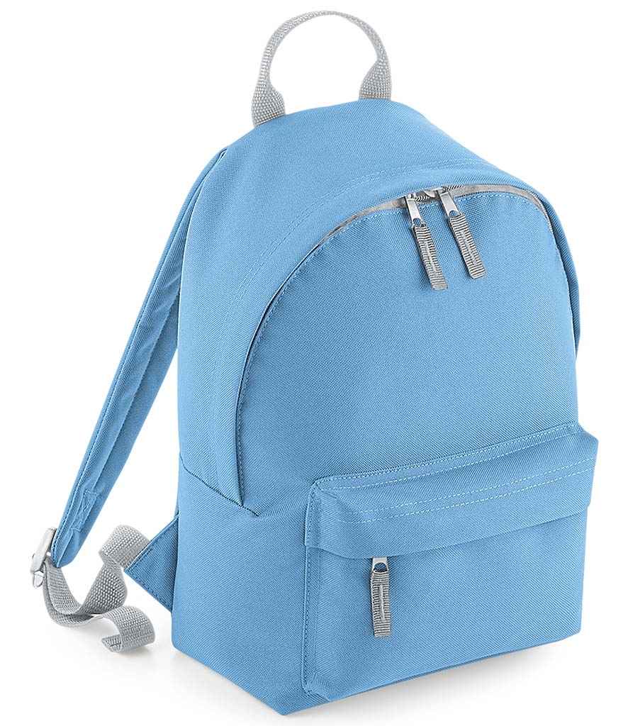 BagBase Mini Fashion Backpack in Sky Blue/Light Grey