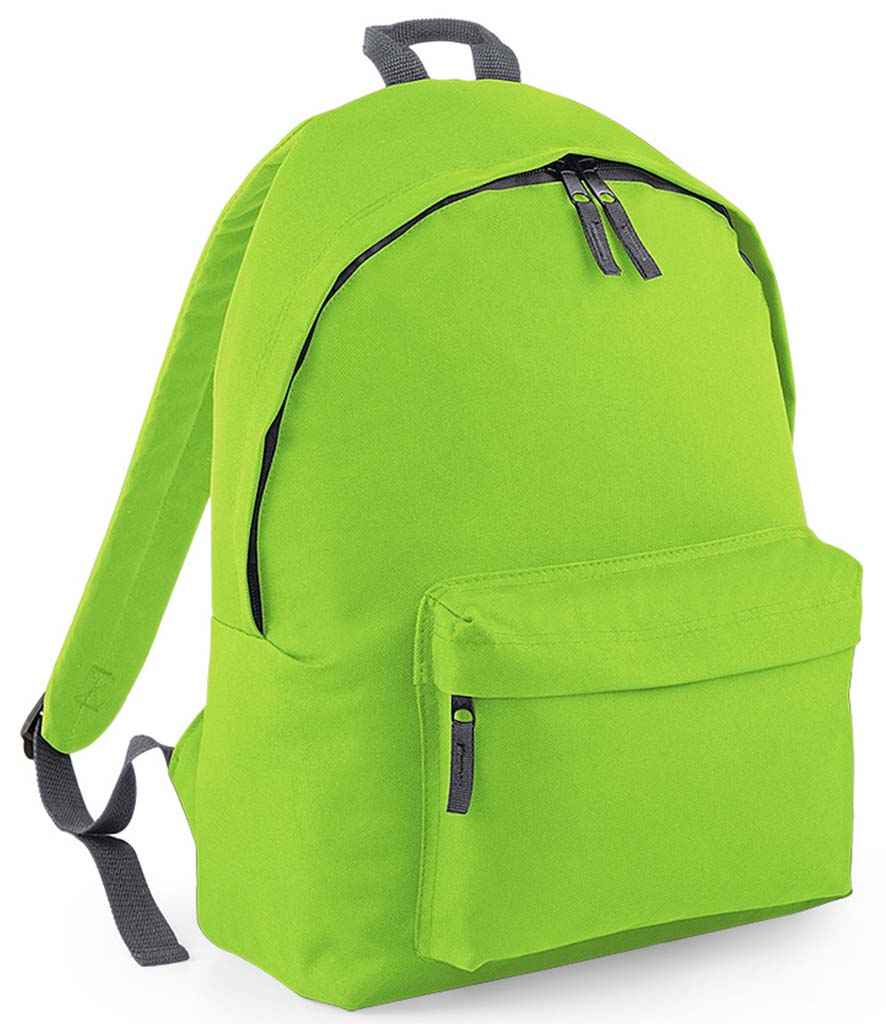 BagBase Original Fashion Backpack in Lime Green/Graphite Grey