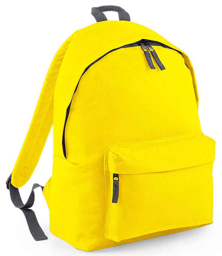 BagBase Original Fashion Backpack in Yellow/Graphite Grey