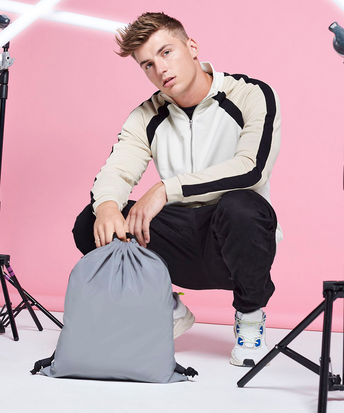 BagBase Reflective gymsac Black Reflective