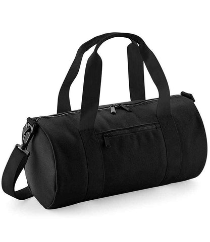 BagBase Mini Barrel Bag in Black/Black