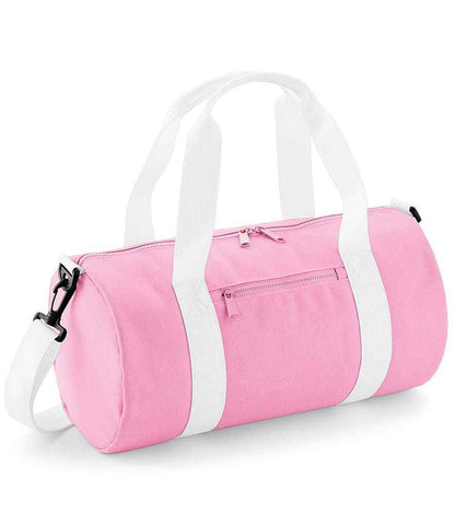 BagBase Mini Barrel Bag in Classic Pink/White