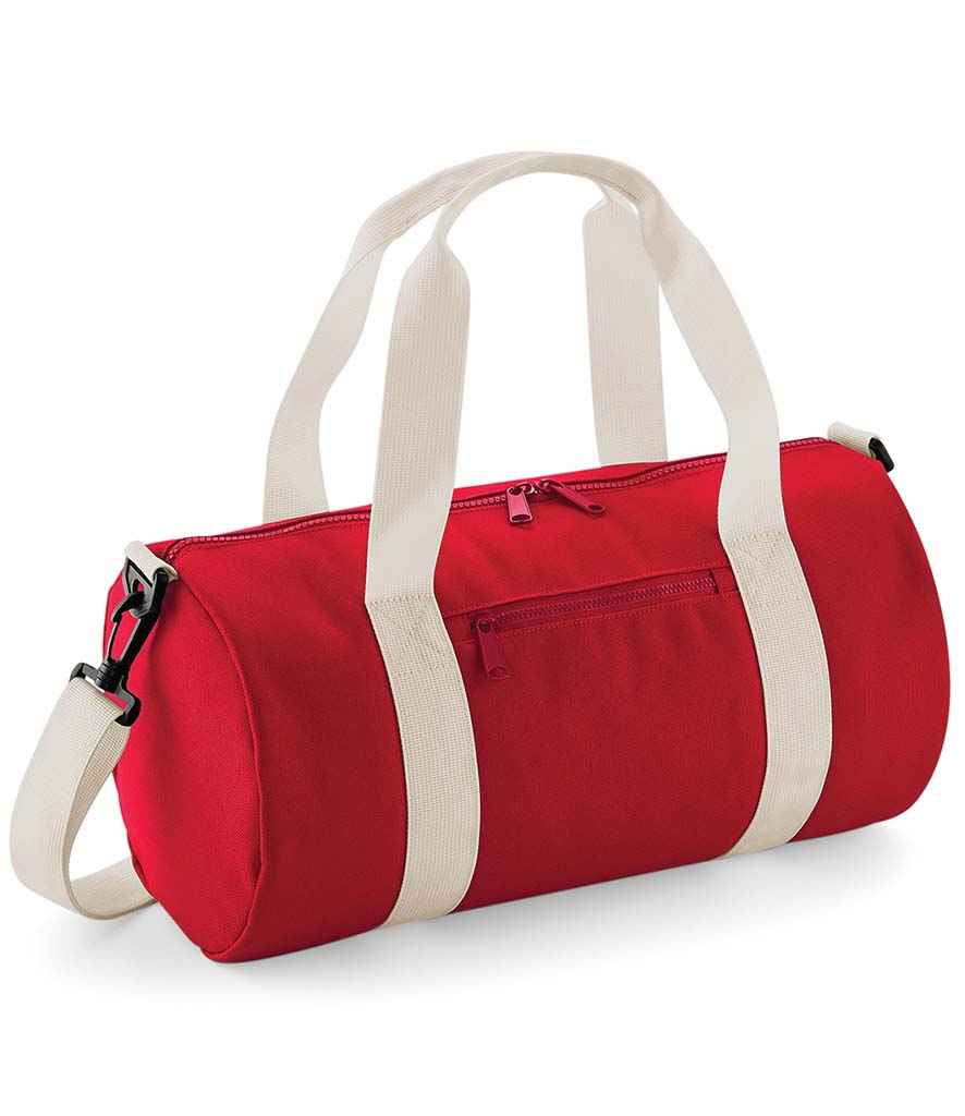 BagBase Mini Barrel Bag in Classic Red/Off White