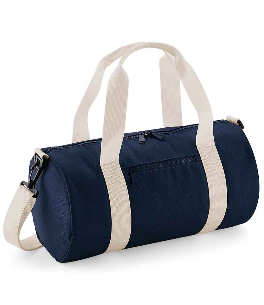 BagBase Mini Barrel Bag in French Navy/Off White